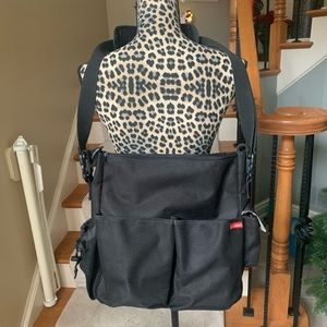 Skip Hop Black Messenger Diaper Bag